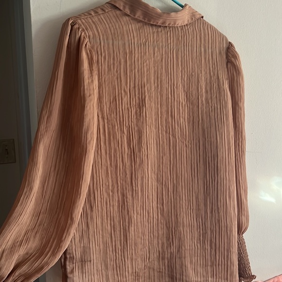 Express camel color, long sleeve button down blouse. Size medium. - Picture 3 of 6